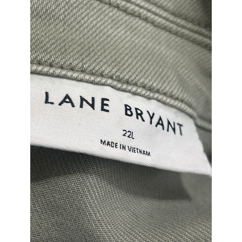 Lane Bryant Jumpsuit Womens 22L Plus Green Utility Button Front Belted Pockets - Picture 4 of 10